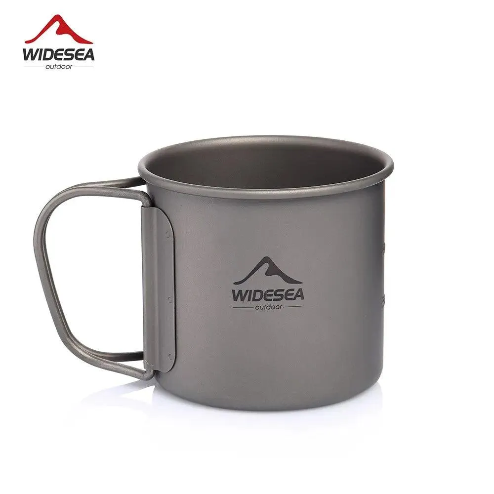 🏕️ Widesea Camping Mug | Titanium Cup for Outdoor Cooking & Travel | Picnic, Hiking, and Tourist Tableware 🍃