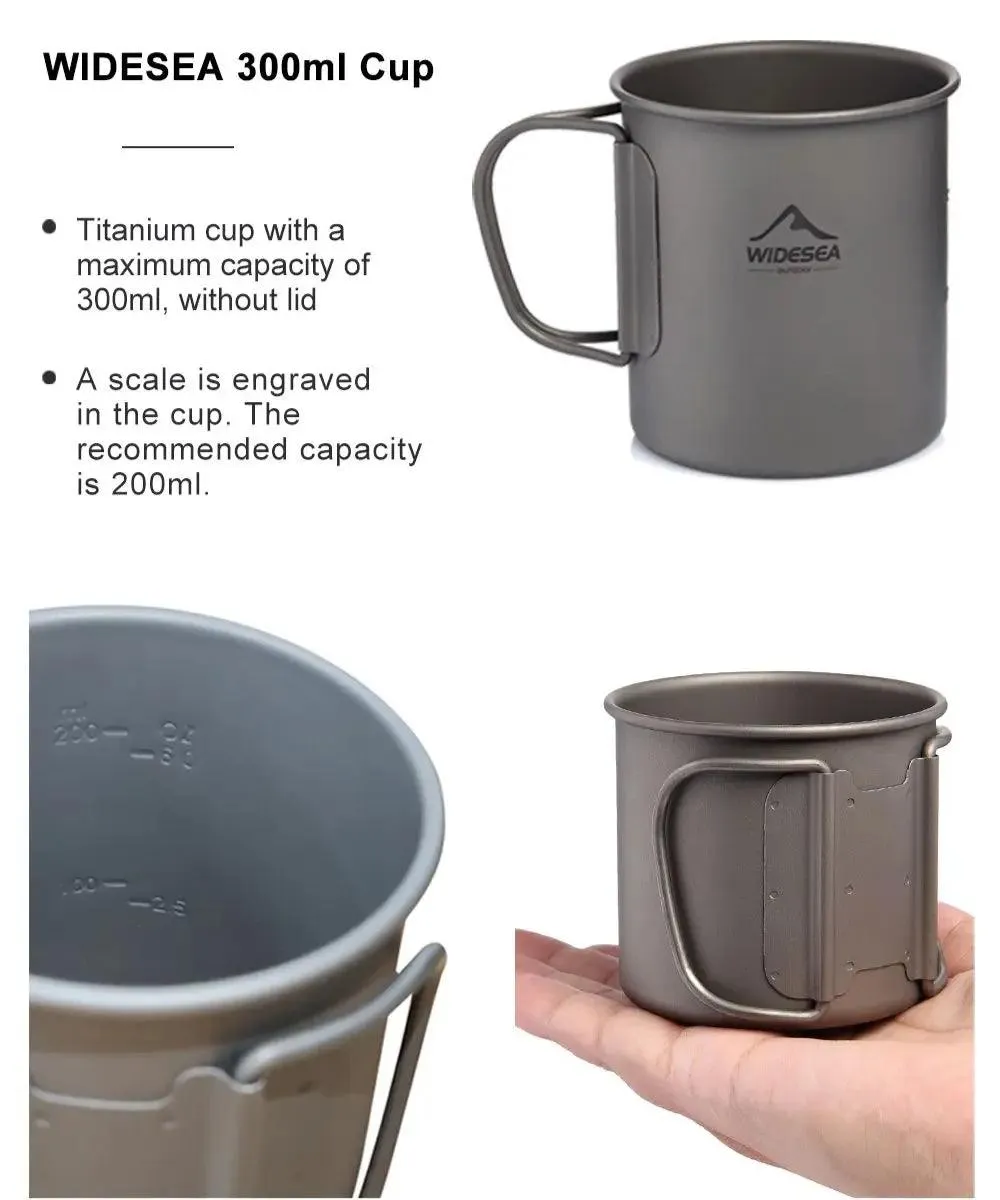 🏕️ Widesea Camping Mug | Titanium Cup for Outdoor Cooking & Travel | Picnic, Hiking, and Tourist Tableware 🍃