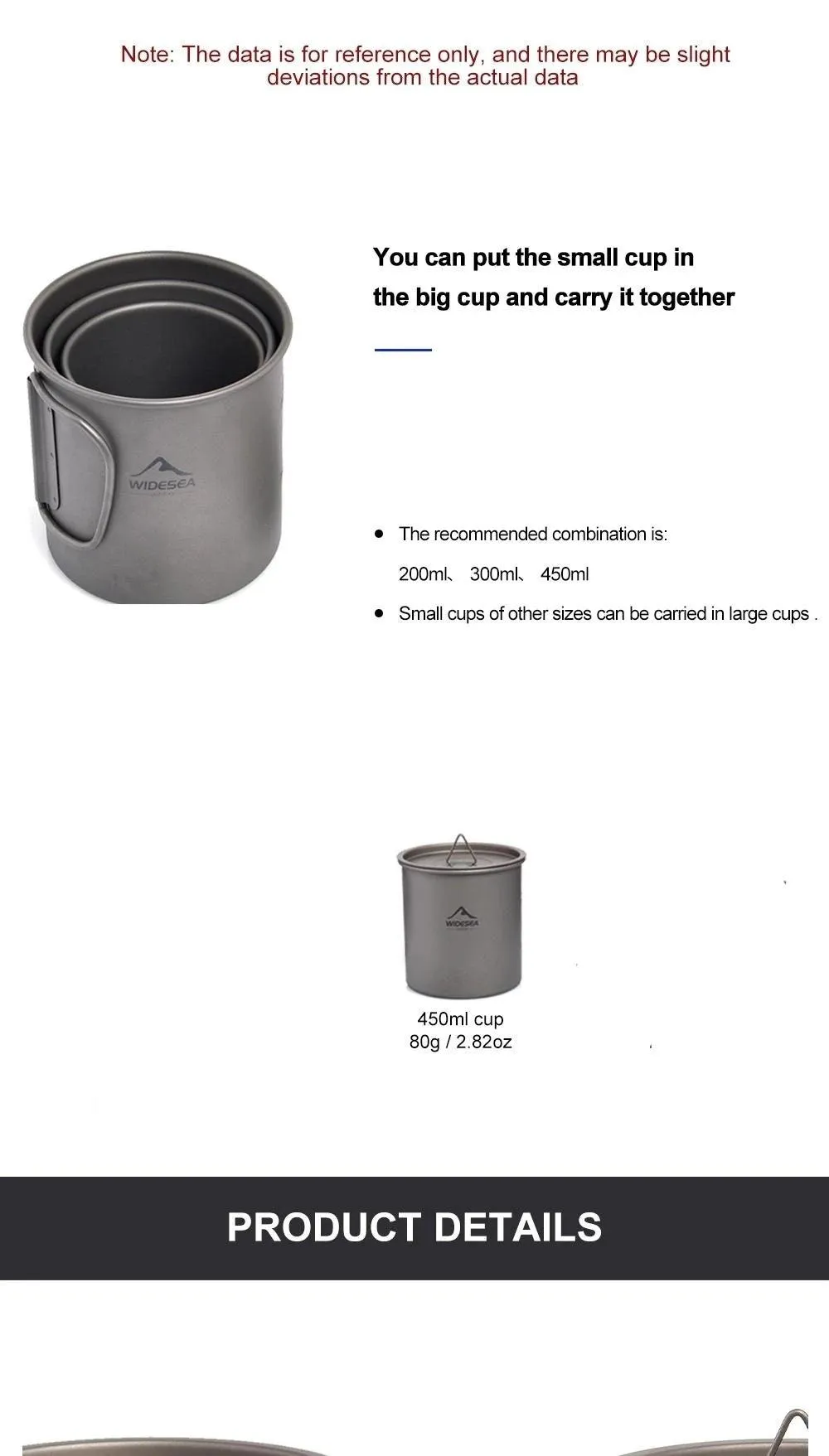 🏕️ Widesea Camping Mug | Titanium Cup for Outdoor Cooking & Travel | Picnic, Hiking, and Tourist Tableware 🍃