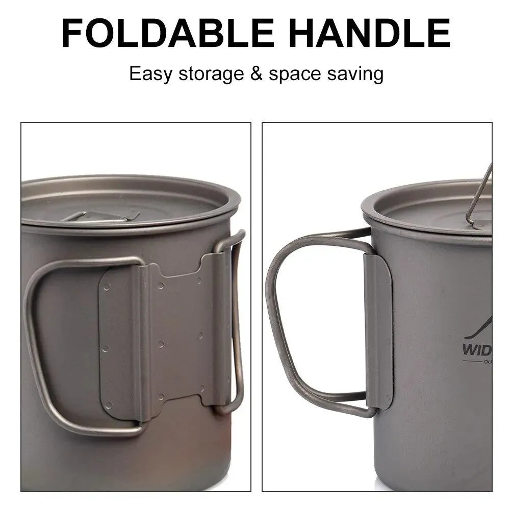 🏕️ Widesea Camping Mug | Titanium Cup for Outdoor Cooking & Travel | Picnic, Hiking, and Tourist Tableware 🍃