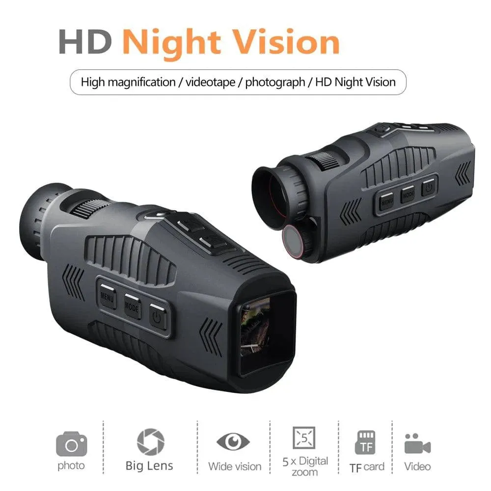 1080P Portable Monocular Infrared Night-Visions Device Day Night Photo Video Taking 5X Digital Zoom 300M Full Dark Viewing