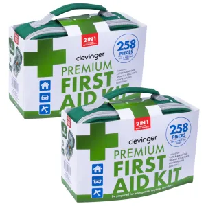2x 258pcs Premium First Aid Kit Medical Travel Set | Emergency Family Safety