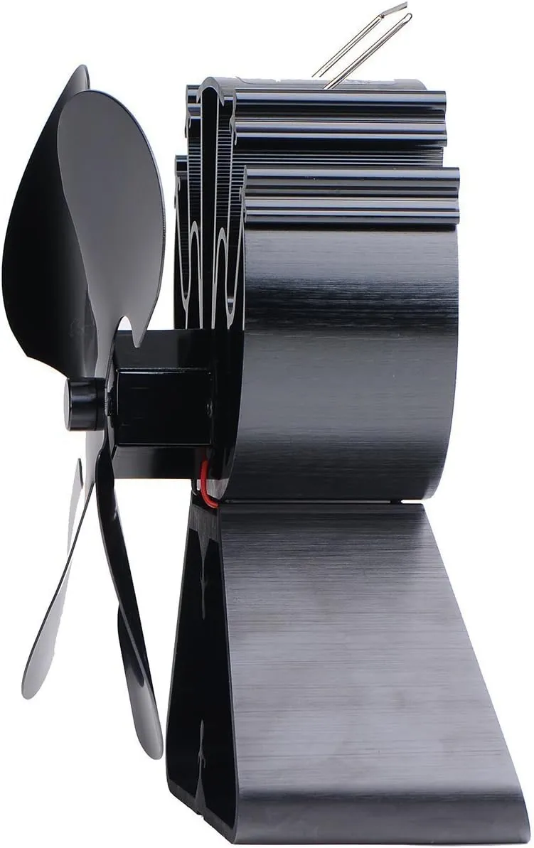 4-Blade Heat Powered Stove Fan for Wood/Log Burner/Fireplace Increases 80% More Warm air Than 2 Blade Fan