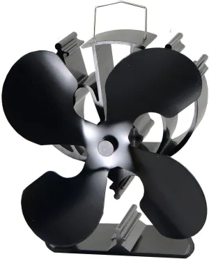 4-Blade Heat Powered Stove Fan for Wood/Log Burner/Fireplace Increases 80% More Warm air Than 2 Blade Fan