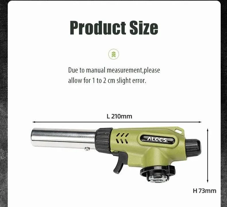 ALOCS Gas Butane Torch Flame Refillable Kitchen Lighter Burner Fire Starter for BBQ Cooking Baking Camping