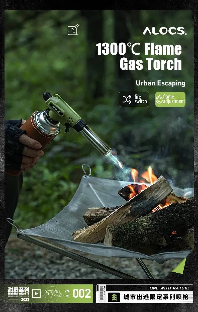 ALOCS Gas Butane Torch Flame Refillable Kitchen Lighter Burner Fire Starter for BBQ Cooking Baking Camping