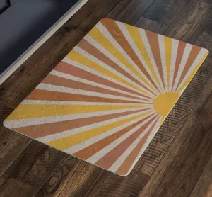 Door Mat Retro Sunshine Door Mat, Indoor Outdoor Lightweight