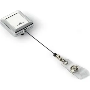 Durable Badge Reel Chrome Quadro With Press Fastener