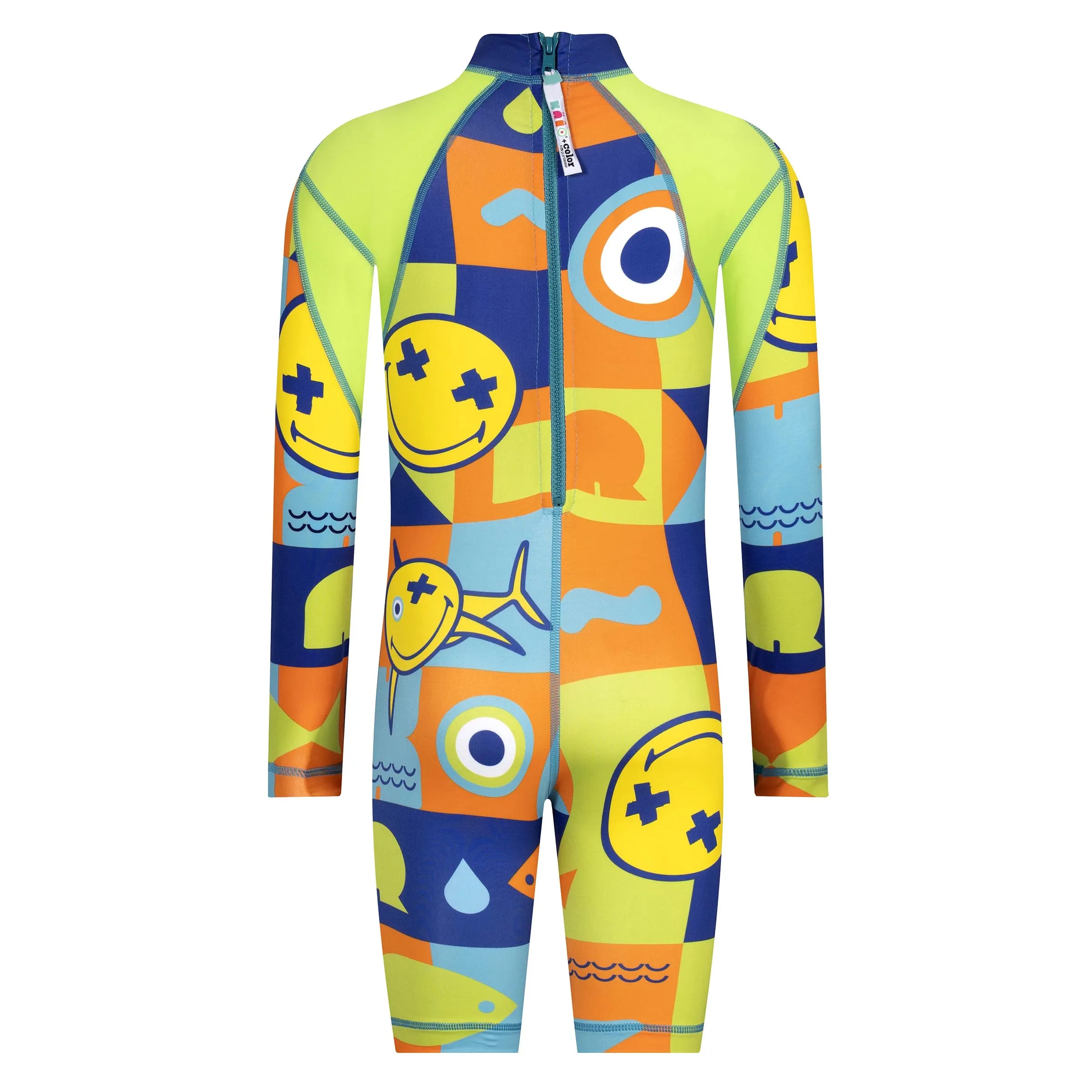 Happy Face Boys Long Sleeve Sunsuit