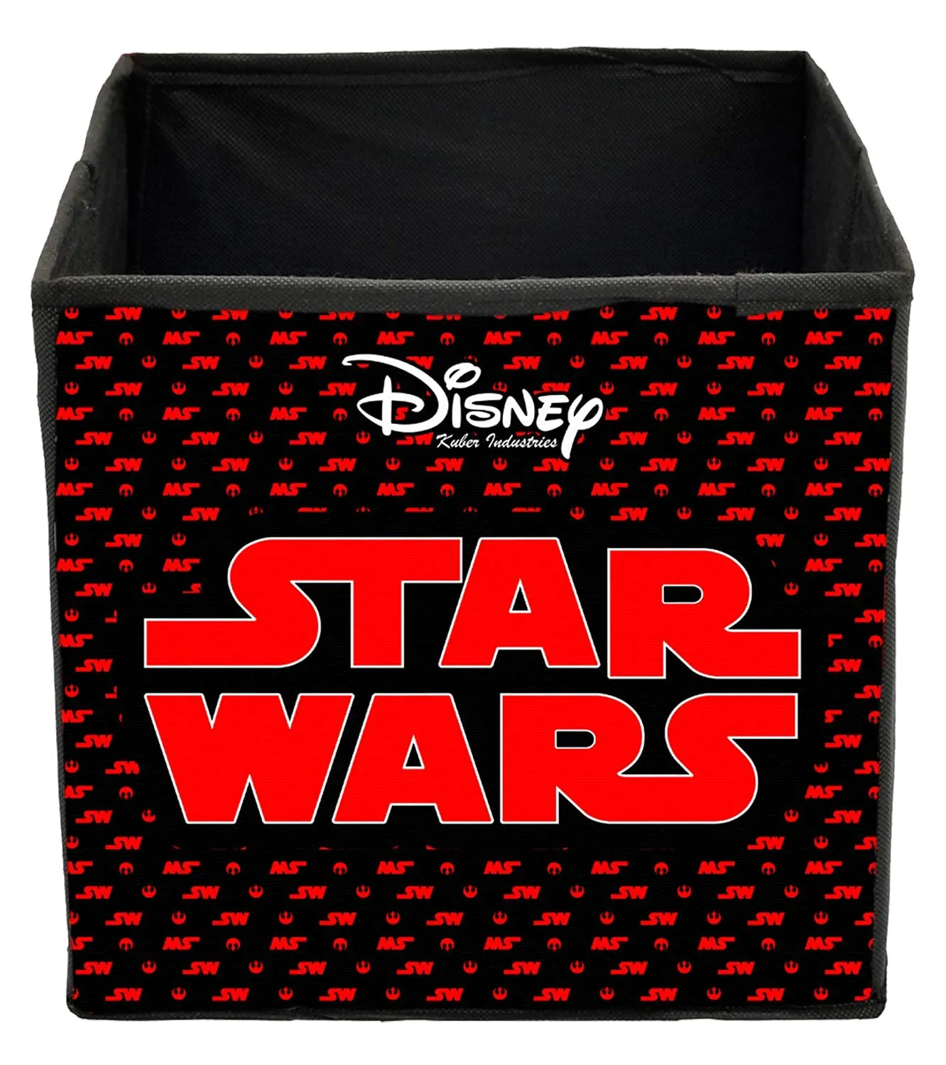 Heart Home Disney Star War Printed Non-Woven Foldable Storage Bin/Cube/Organizer For Toys, Clothes And Books With Handles- Pack of 4 (Black) -HS43HEARTH26296