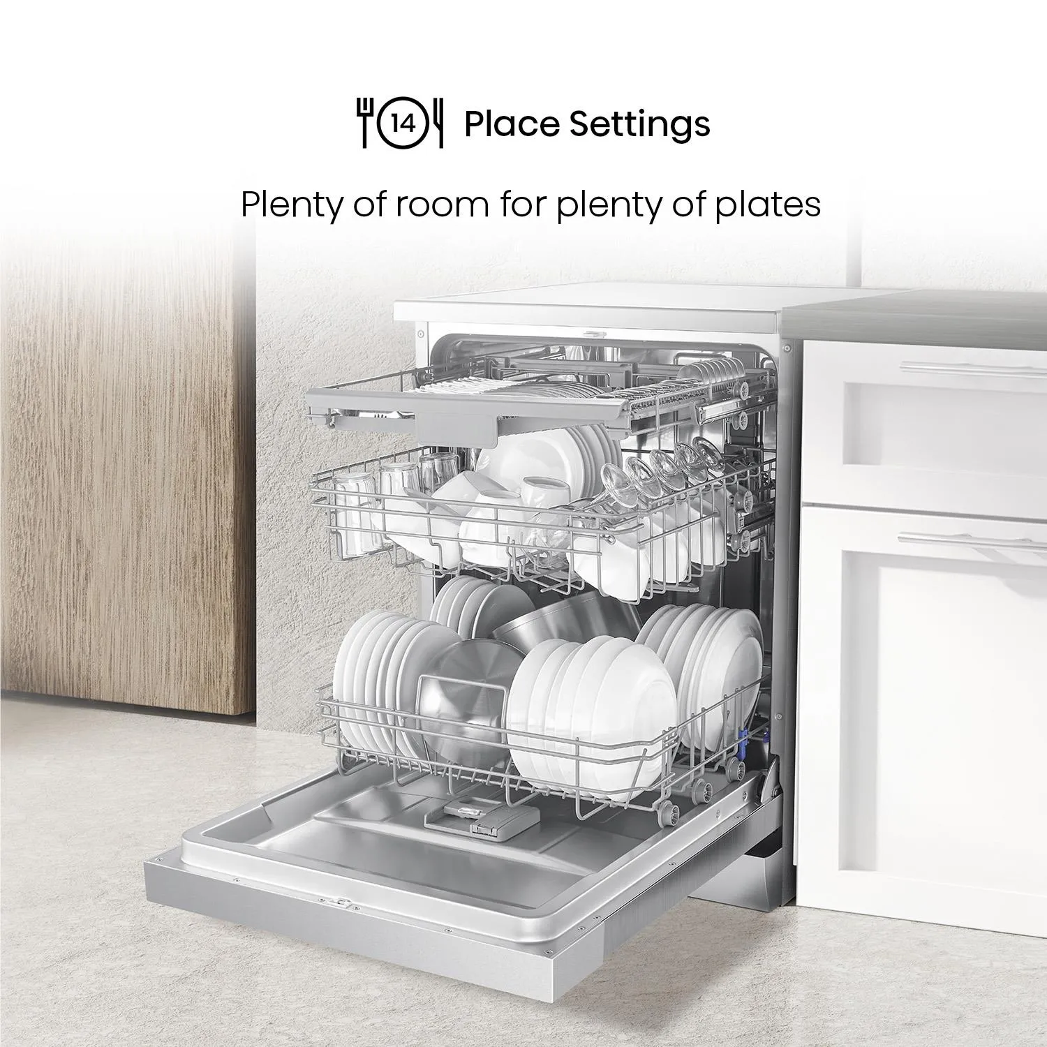 Hisense HSCE14FS 14-Place Setting Freestanding Dishwasher (Stainless Steel)