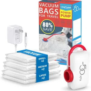  Hot Sale 50% OFF 6-Pack USB Electric Vacuum Compression Bags  Save Space, Travel Light!