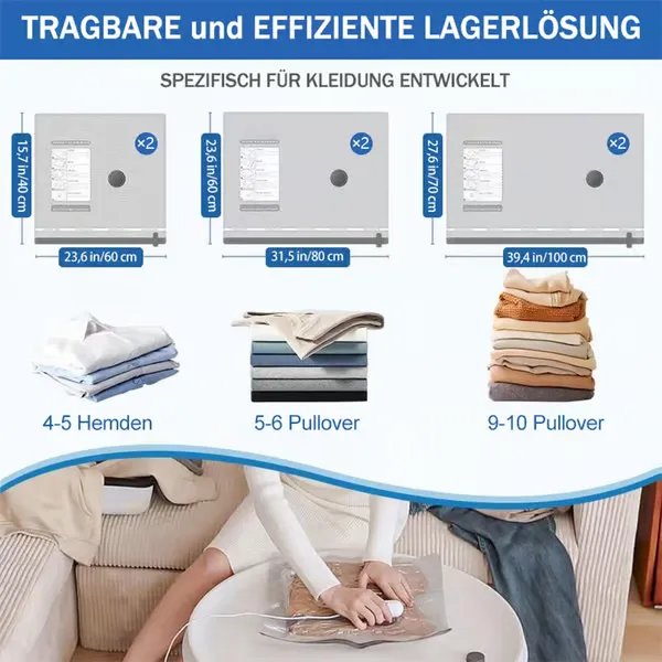 Hot Sale 50% OFF 6-Pack USB Electric Vacuum Compression Bags  Save Space, Travel Light!