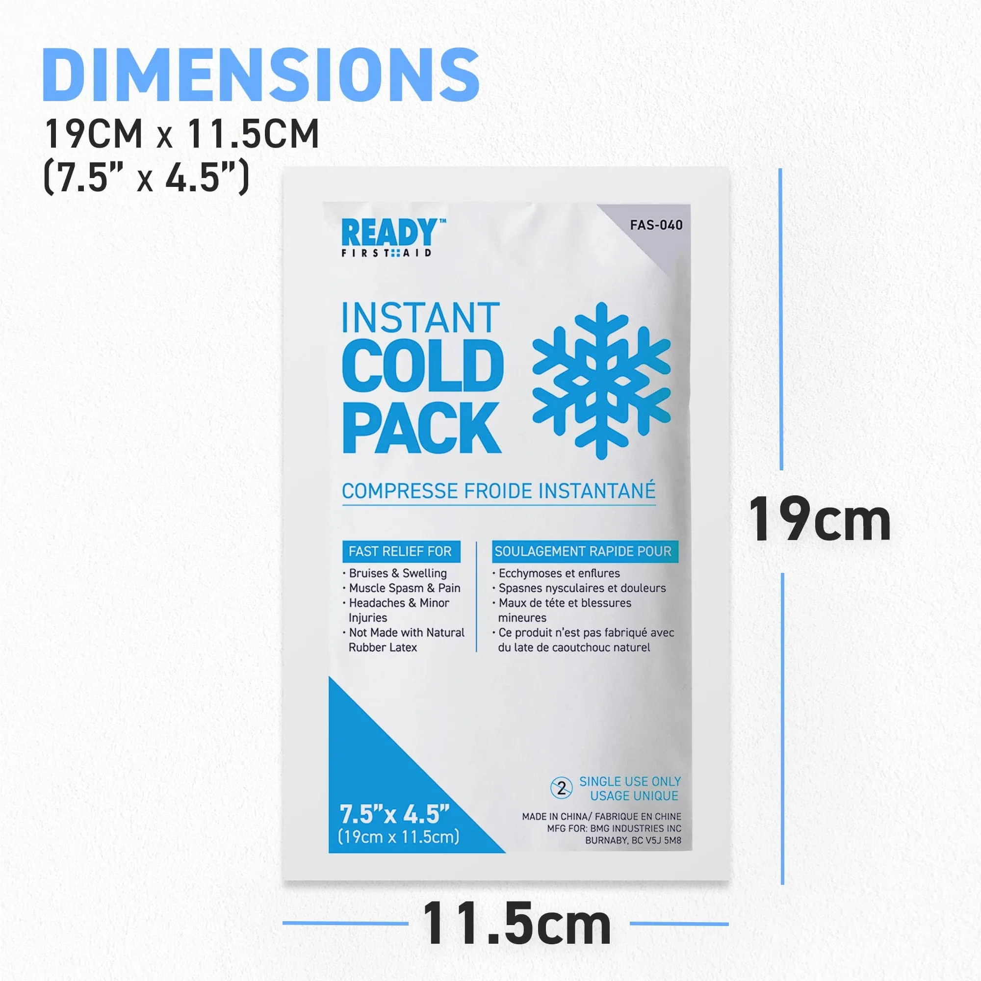 Instant Cold Pack 7.5" x 4.5" - Ready First Aid (Pack of 6)