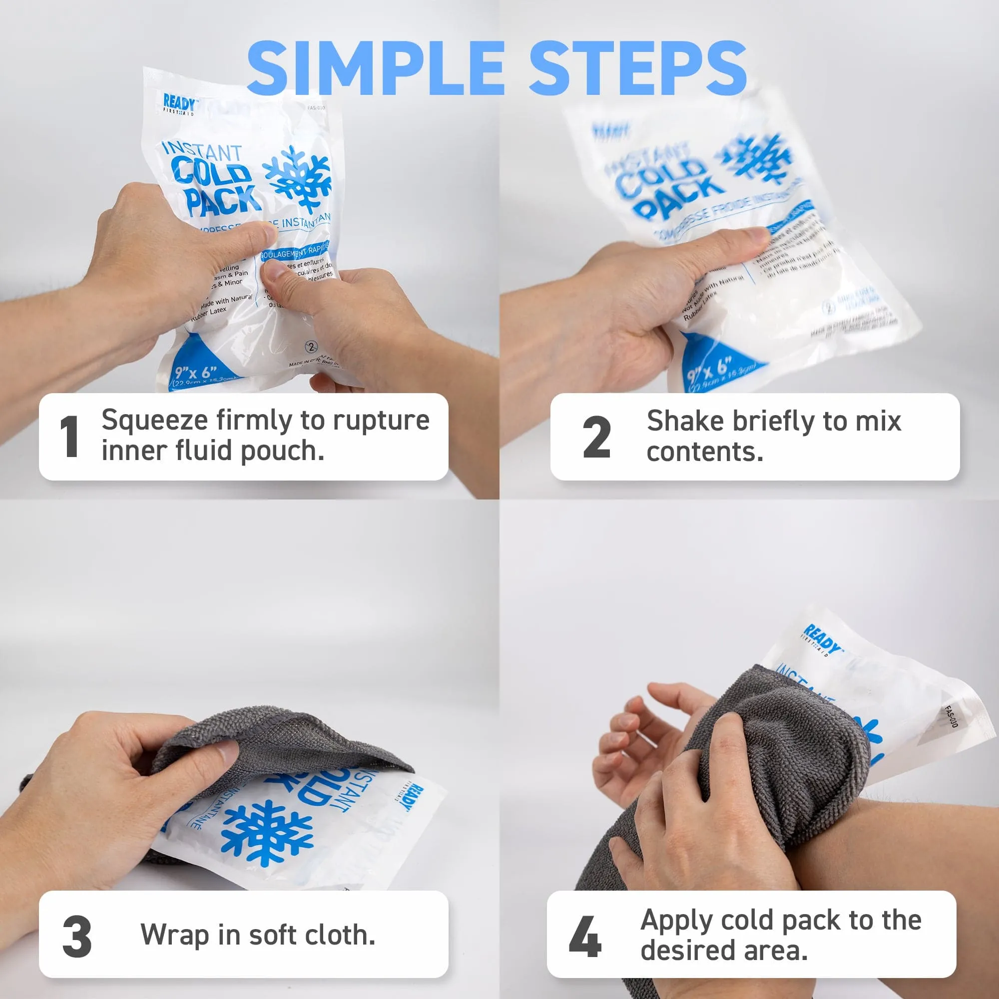 Instant Cold Pack 7.5" x 4.5" - Ready First Aid (Pack of 6)