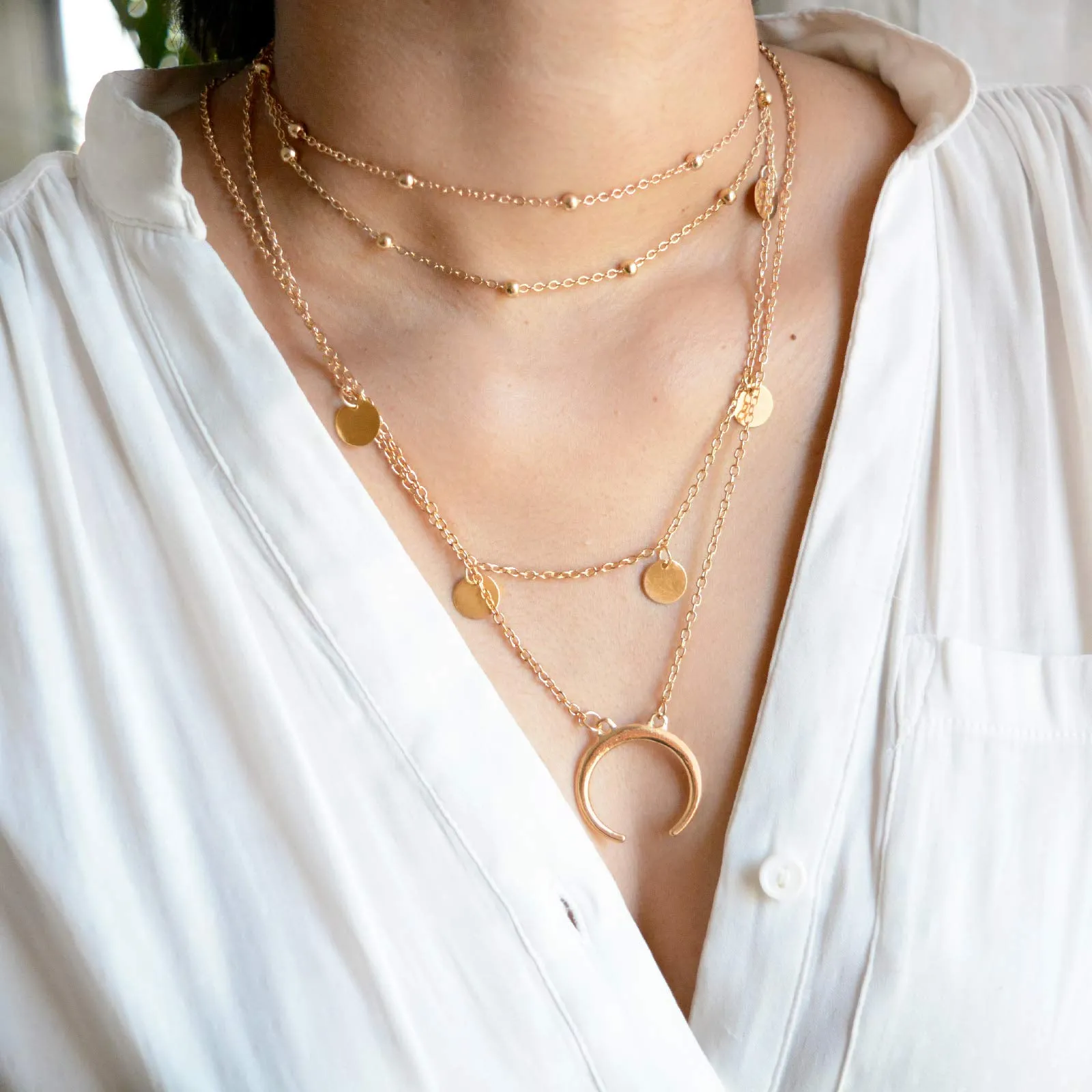 Joker & Witch Bon Bon Gold Metal Alloy Necklace for Women
