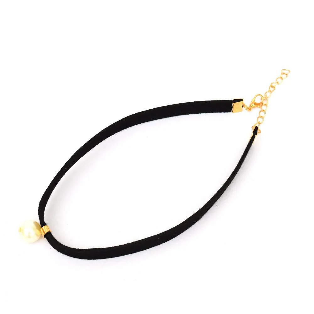 Joker & Witch Single Pearl Black Choker for women