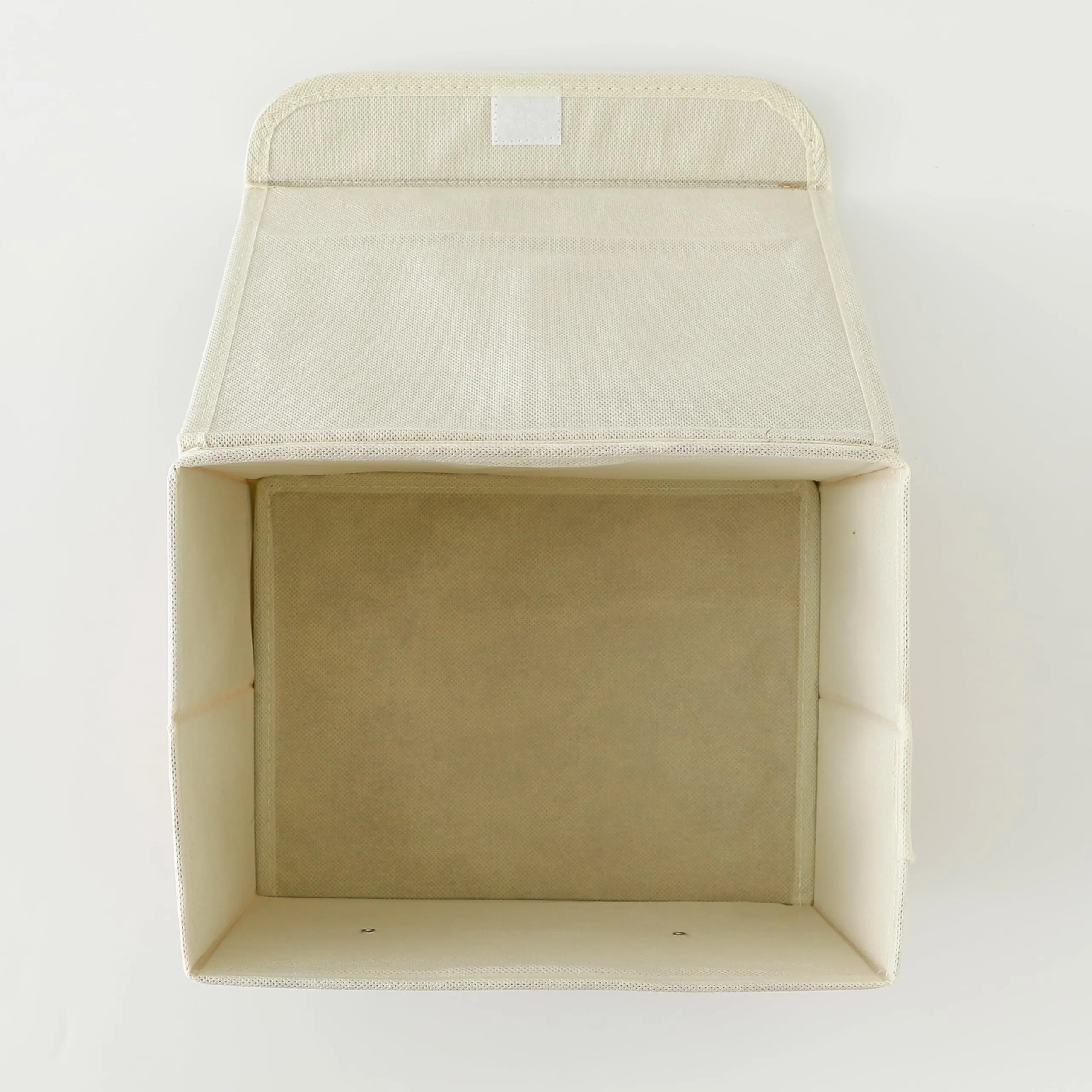 Kuber Industries Large Storage Box With Lid|Foldable Toys Storage Bin|Wardrobe Organizer For clothes|Front Handle & Sturdy Pack Of-4 (Khadi)