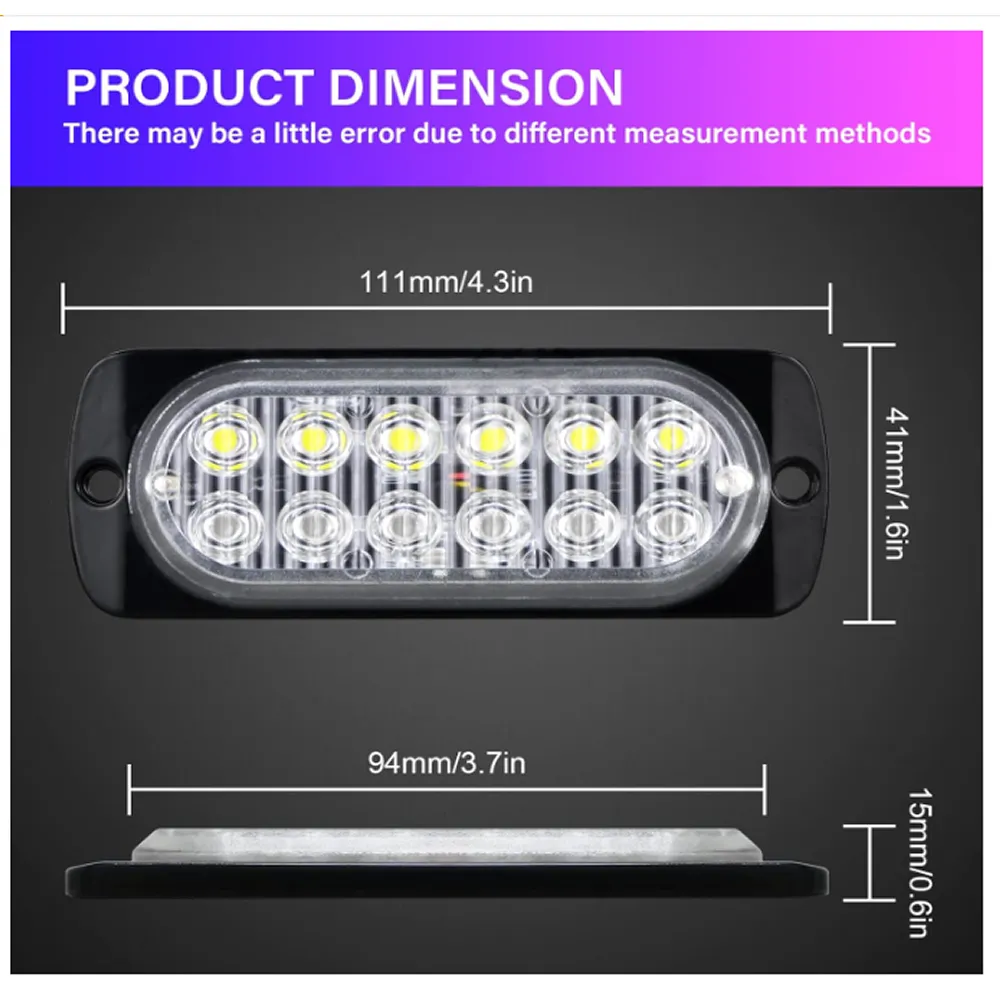 Led Super Bright Yellow Emergency Caution Strobe Light