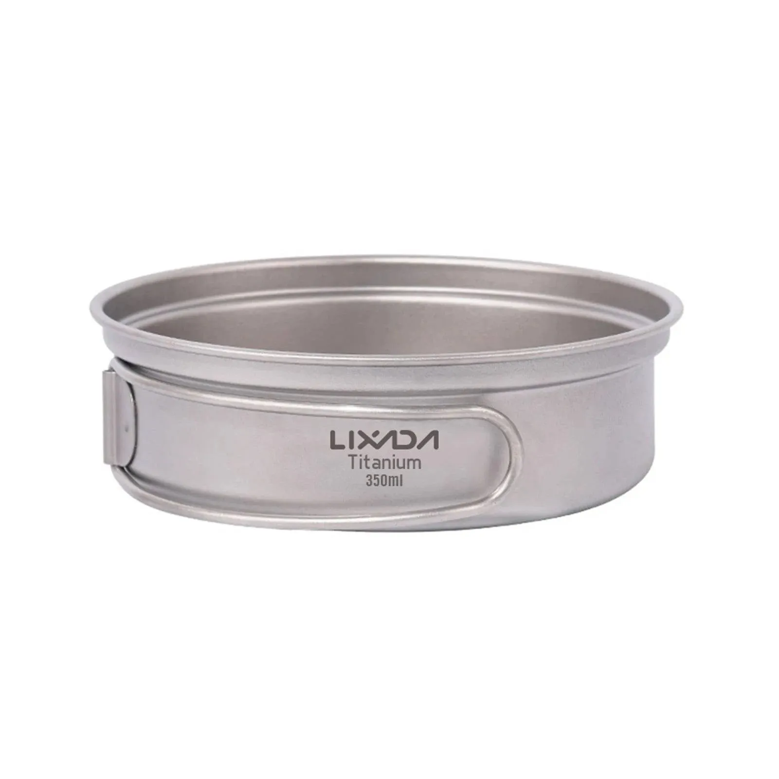 Lixada 350ml/500ml Ultralight Titanium Frypan Outdoor Camping Hiking Picnic Backpacking Cooking Frying Pan with Foldable Handles