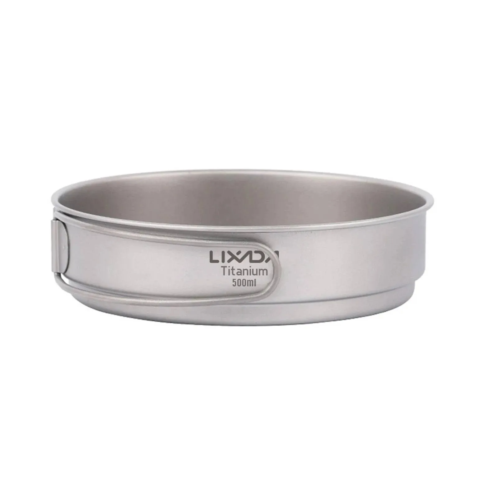 Lixada 350ml/500ml Ultralight Titanium Frypan Outdoor Camping Hiking Picnic Backpacking Cooking Frying Pan with Foldable Handles