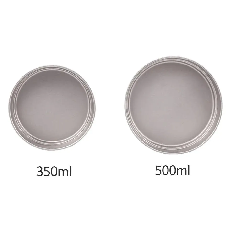 Lixada 350ml/500ml Ultralight Titanium Frypan Outdoor Camping Hiking Picnic Backpacking Cooking Frying Pan with Foldable Handles