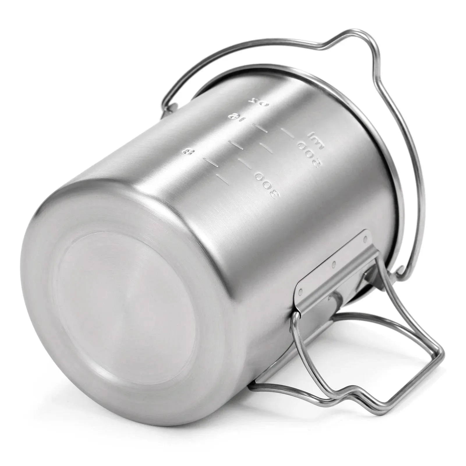Lixada 750ml Cup Outdoor Stainless Steel Water Cup Mug with Foldable Handles and Lid for Camping Hiking Backpacking