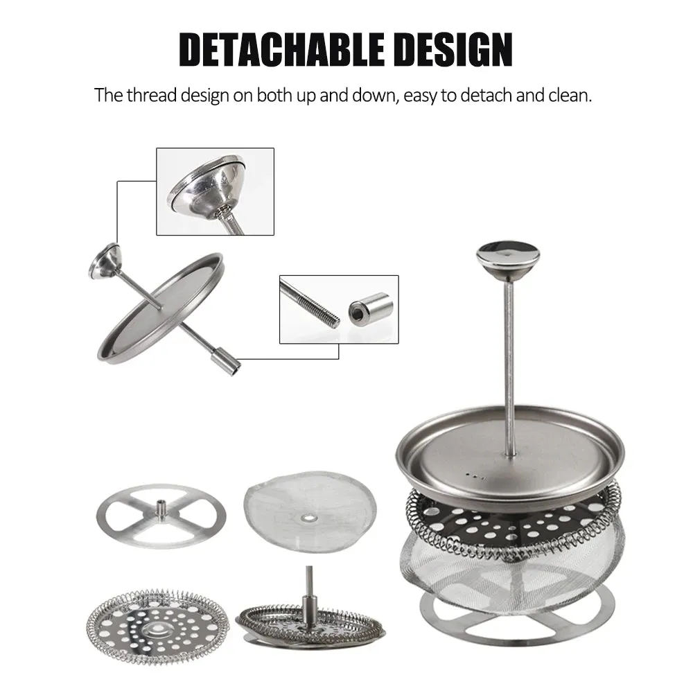 Lixada 750ml Titanium Coffee Cup Mug French Press Pot Coffee Maker Outdoor Camping Cooking Pot With Folding Titanium Spoon 2022
