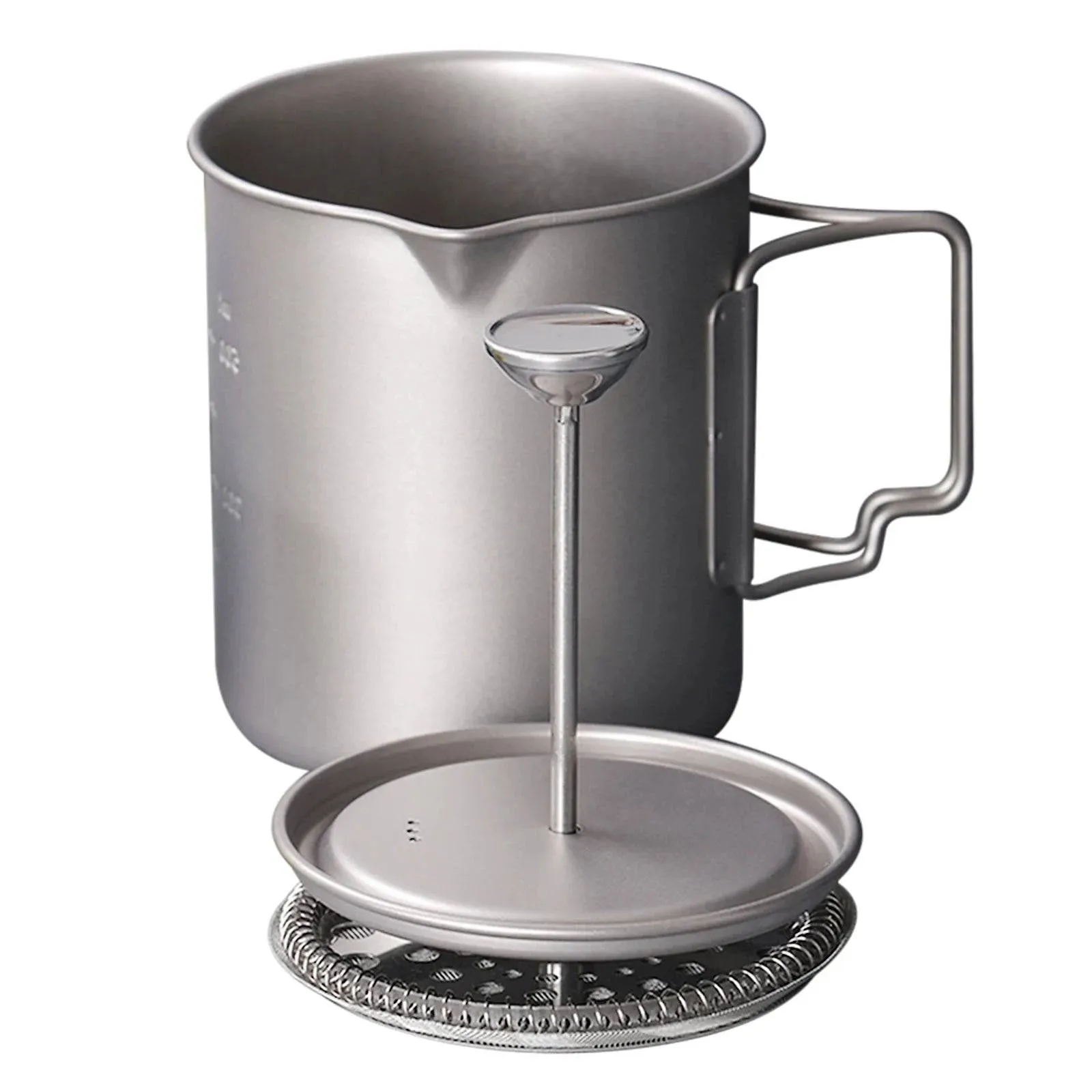 Lixada 750ml Titanium Coffee Cup Mug French Press Pot Coffee Maker Outdoor Camping Cooking Pot With Folding Titanium Spoon 2022
