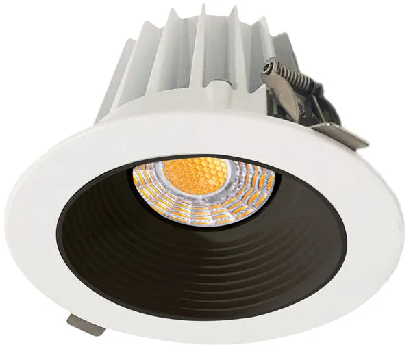 Lotus LED Lights JXL-COB04-R15W-CCT-4RR-BF-BK 4 inch Round Recessed Eco LED 15W 3CCT 3-4-5K Baffle Reflector Black 36° Type IC Air Tight Damp CRI 90 