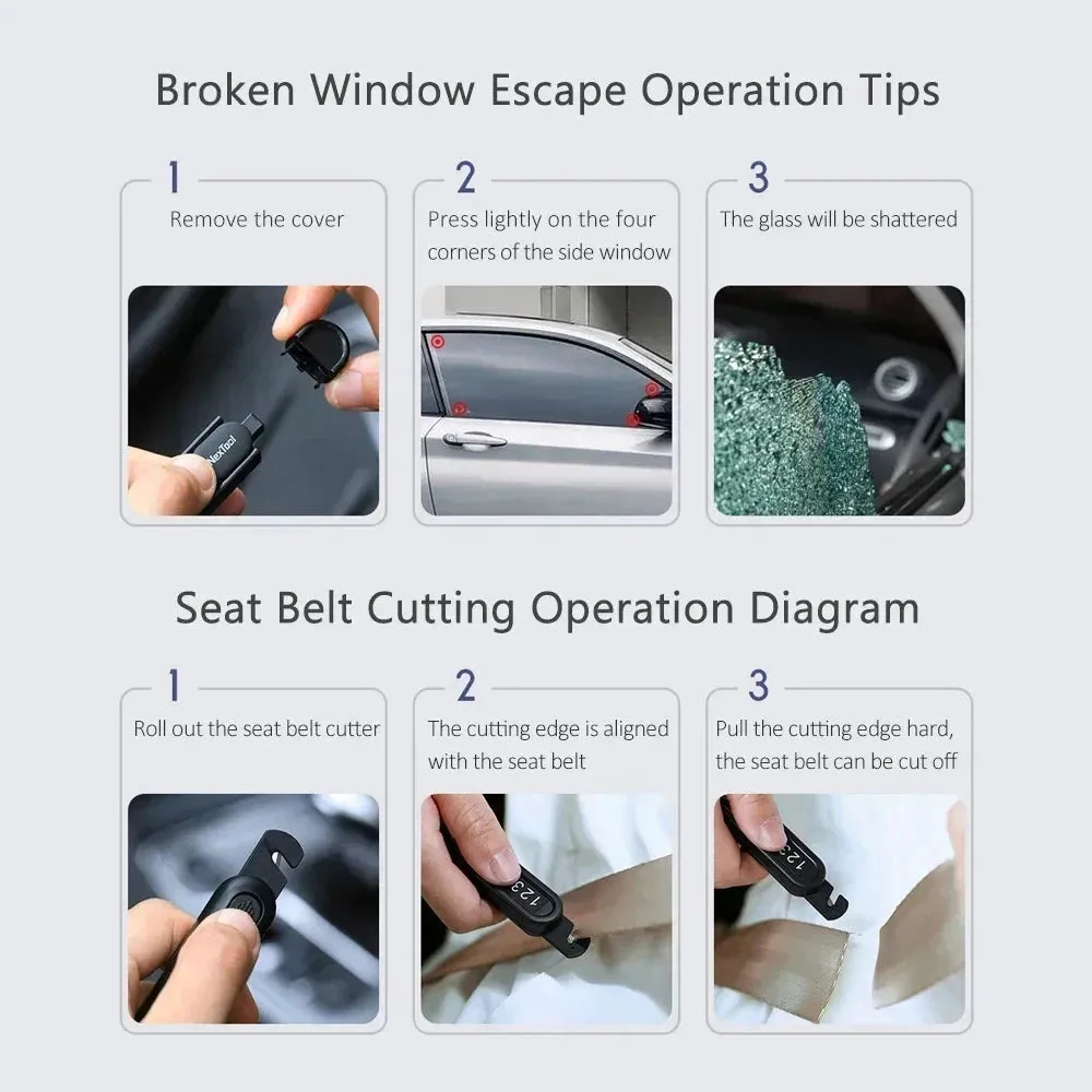 NexTool Car Temporary Parking Card Hidden Window Breaker With Seat Belt Cutter Life-Saving Escape Car Emergency Tool