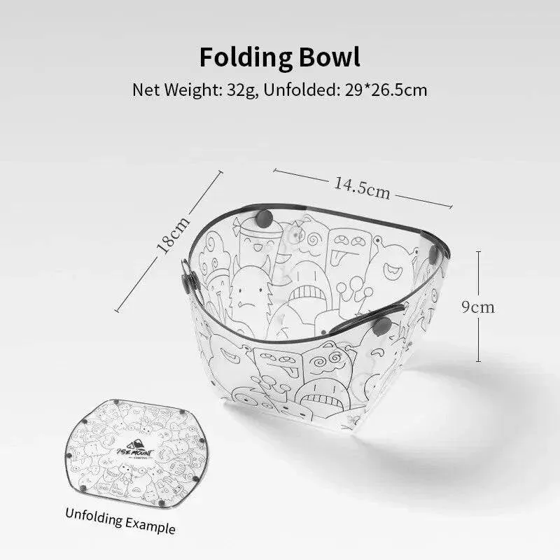 Outdoor Lightweight Folding Tableware Portable Bowl Dinner Plate Coffee Filter Funnel Water Cup Multi-purpose Camping Tableware