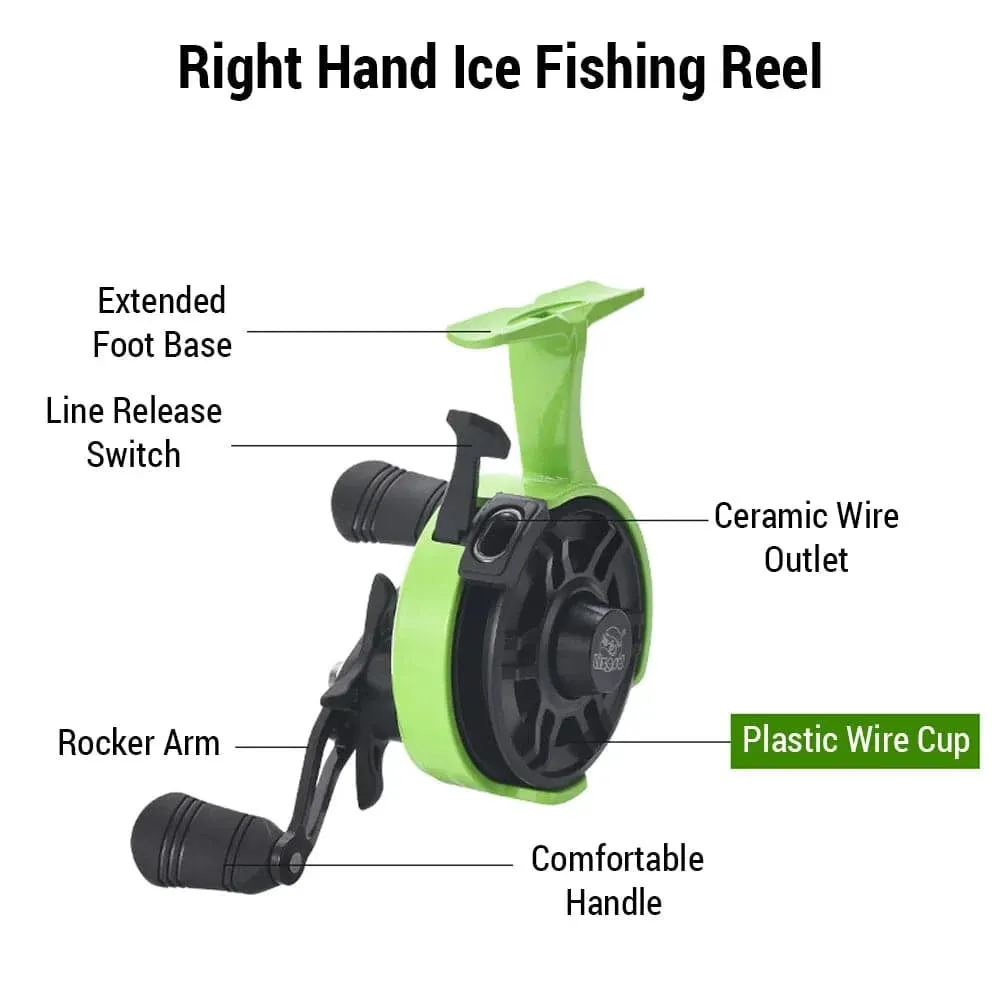Plastic Wire Cup Ice Fishing Reel Raft Fishing Wheel Front Fishing Wheel Adjust Line Speed Control Radial Gap for Ice Fishing