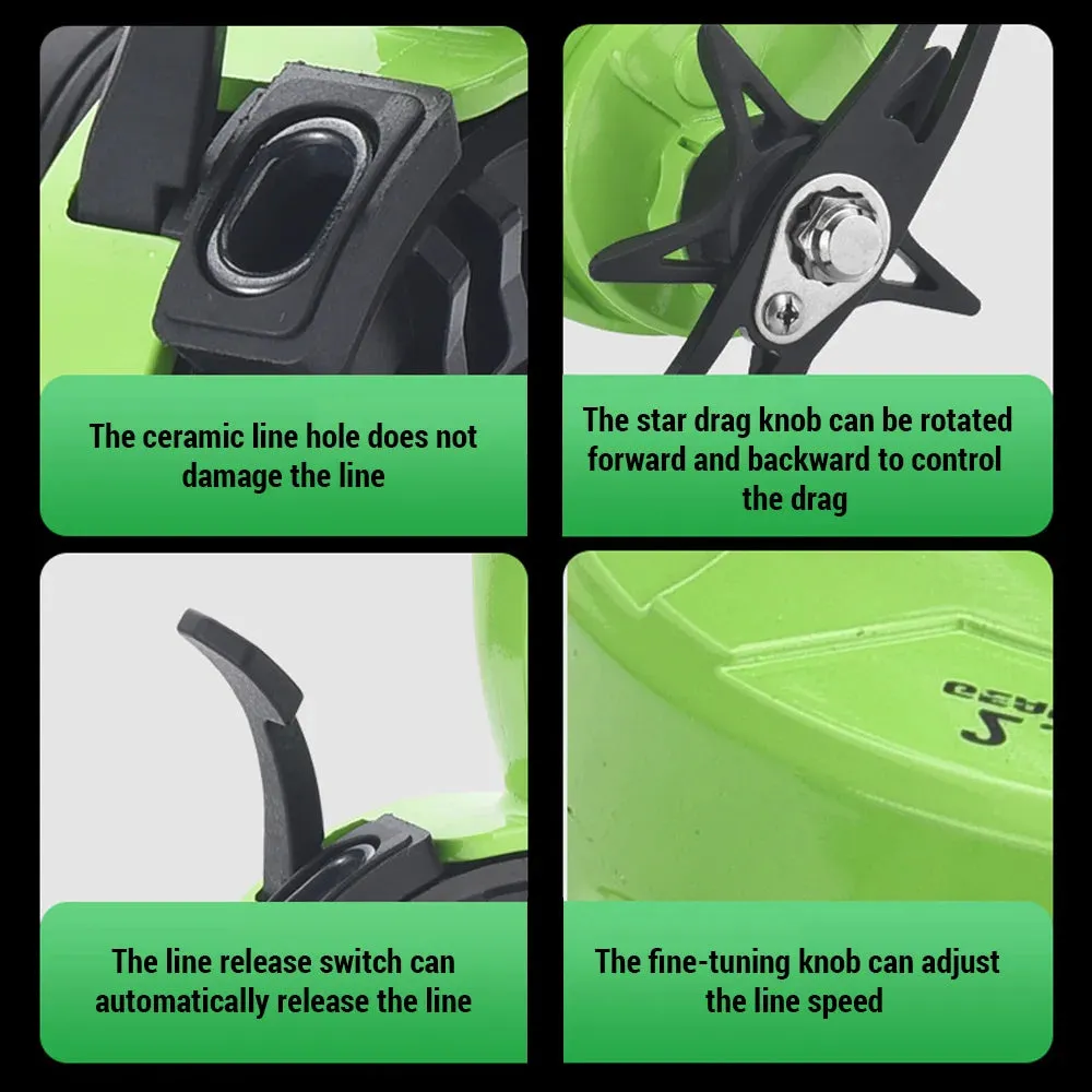 Plastic Wire Cup Ice Fishing Reel Raft Fishing Wheel Front Fishing Wheel Adjust Line Speed Control Radial Gap for Ice Fishing