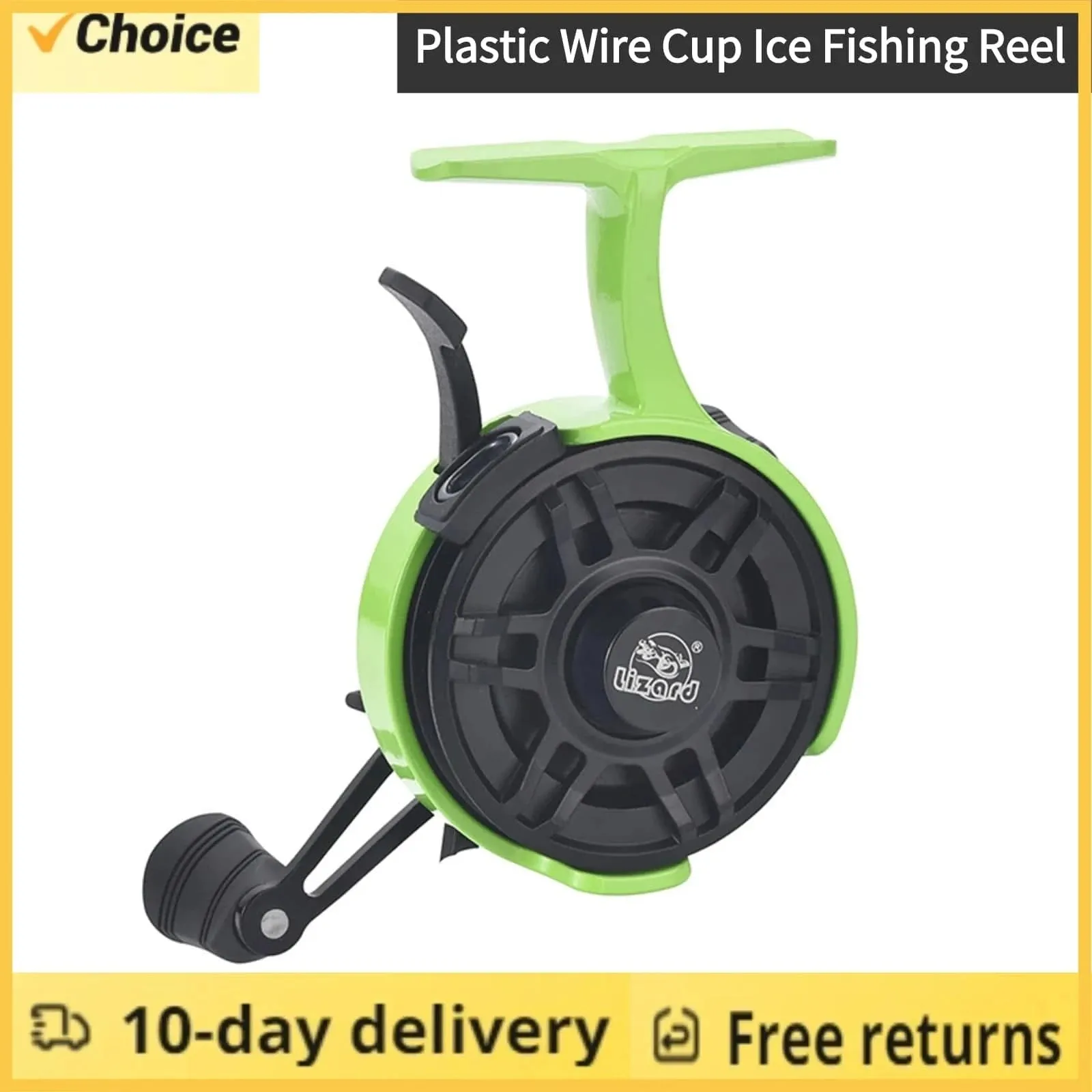 Plastic Wire Cup Ice Fishing Reel Raft Fishing Wheel Front Fishing Wheel Adjust Line Speed Control Radial Gap for Ice Fishing