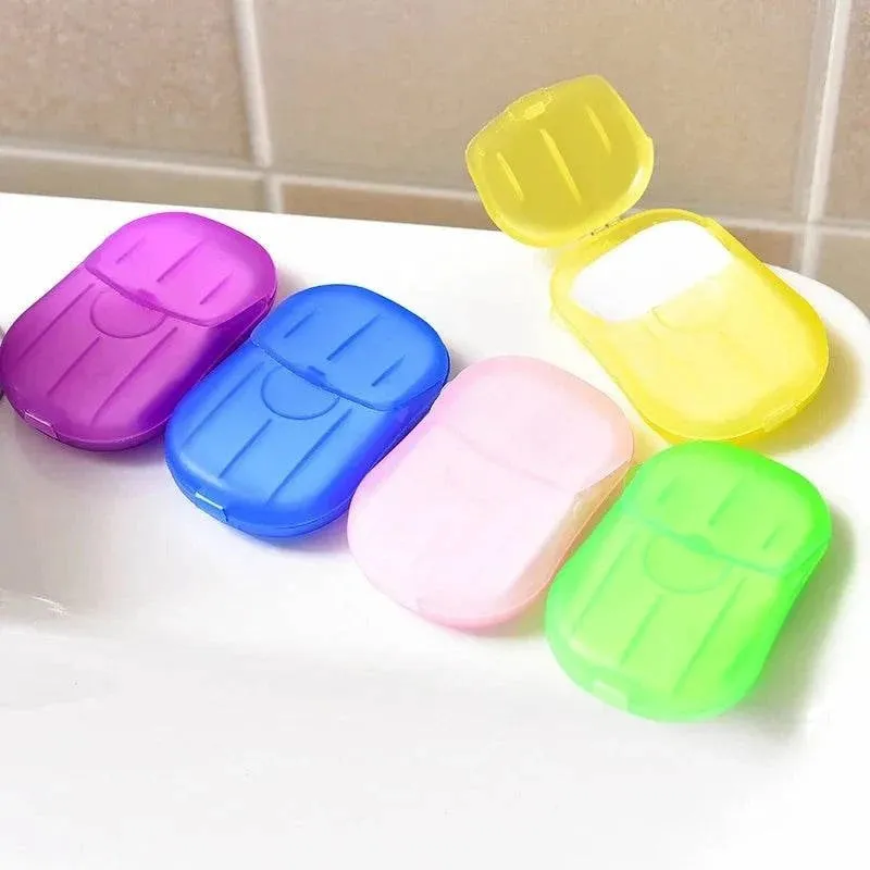 Portable Bathroom Soap Slices Bath Hand Washing Slice Sheets Outdoor Travel Scented Foaming Soap Paper Bath Clean Soap Tablets