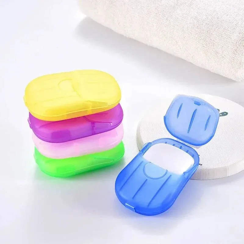 Portable Bathroom Soap Slices Bath Hand Washing Slice Sheets Outdoor Travel Scented Foaming Soap Paper Bath Clean Soap Tablets