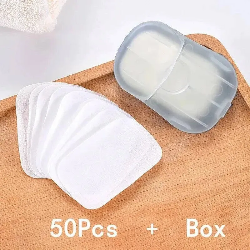 Portable Bathroom Soap Slices Bath Hand Washing Slice Sheets Outdoor Travel Scented Foaming Soap Paper Bath Clean Soap Tablets