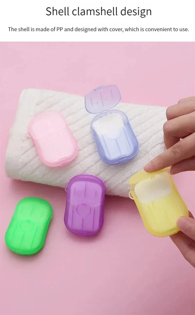 Portable Bathroom Soap Slices Bath Hand Washing Slice Sheets Outdoor Travel Scented Foaming Soap Paper Bath Clean Soap Tablets