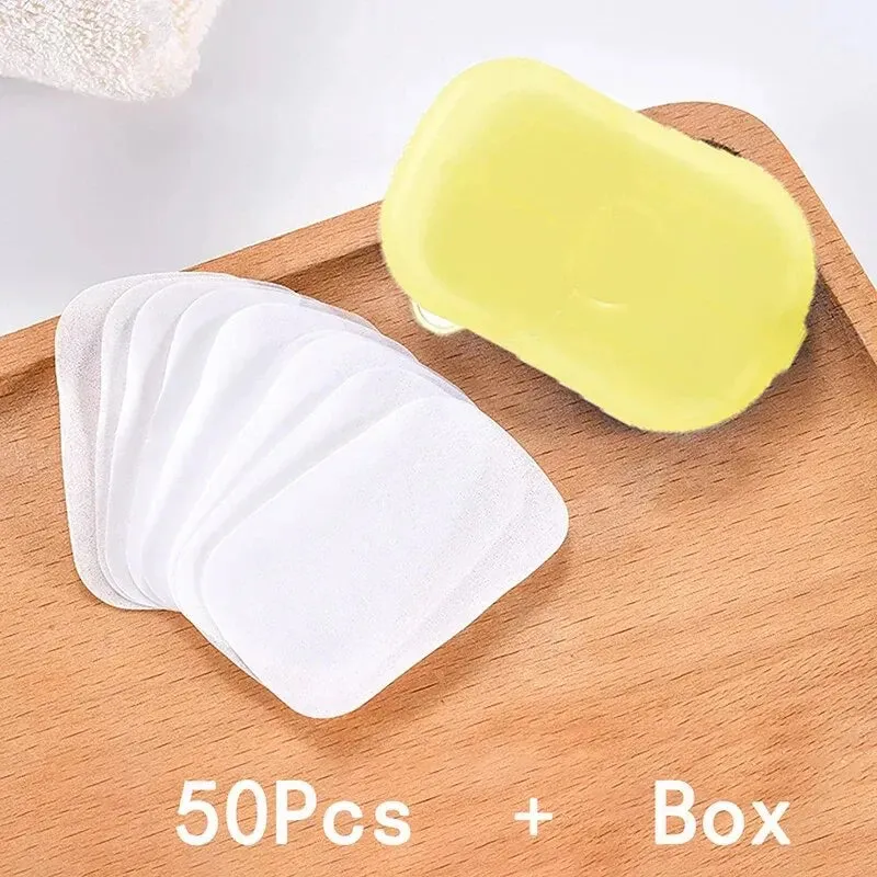 Portable Bathroom Soap Slices Bath Hand Washing Slice Sheets Outdoor Travel Scented Foaming Soap Paper Bath Clean Soap Tablets
