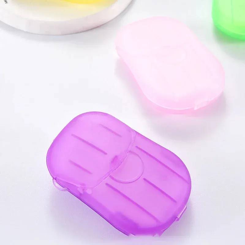 Portable Bathroom Soap Slices Bath Hand Washing Slice Sheets Outdoor Travel Scented Foaming Soap Paper Bath Clean Soap Tablets