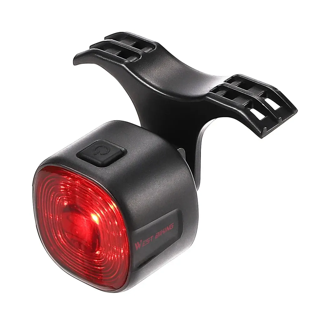 Rechargeable Bicycle Rear Light Intelligent Bike Taillight High-Bright Cycling Warning Lamp Waterproof with 6 Light Modes