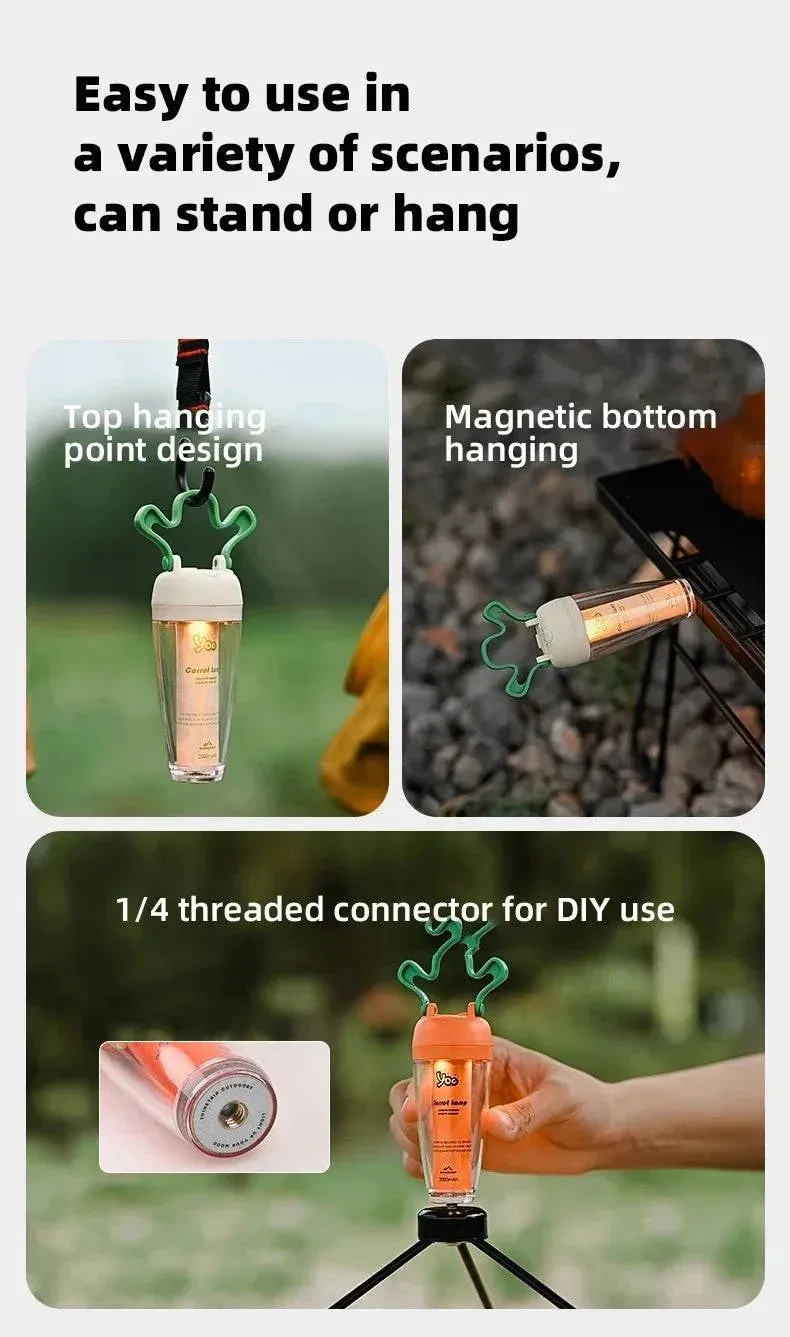 ShineTrip Yoo Series Carrot Shaped LED Camping Lantern Portable Outdoor Radish Light Rechargeable 4  Gears Waterproof Tent Lamp