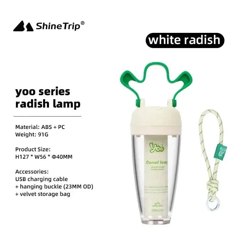 ShineTrip Yoo Series Carrot Shaped LED Camping Lantern Portable Outdoor Radish Light Rechargeable 4  Gears Waterproof Tent Lamp