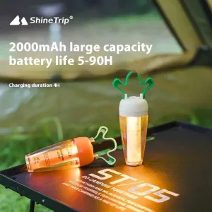 ShineTrip Yoo Series Carrot Shaped LED Camping Lantern Portable Outdoor Radish Light Rechargeable 4  Gears Waterproof Tent Lamp