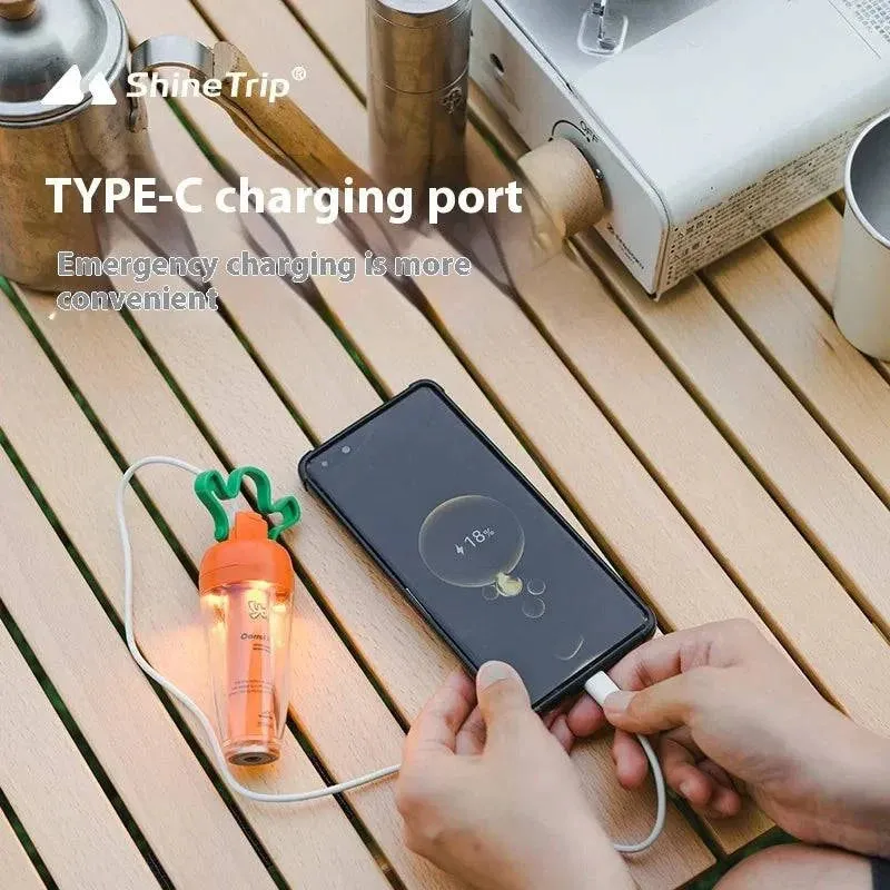ShineTrip Yoo Series Carrot Shaped LED Camping Lantern Portable Outdoor Radish Light Rechargeable 4  Gears Waterproof Tent Lamp