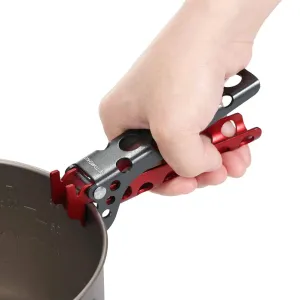TOMSHOO Aluminum Pot Lifter Camping Pot Pan Grip Handle Outdoor Cooking Pot Holder Picnic Kitchen Tool Organizer