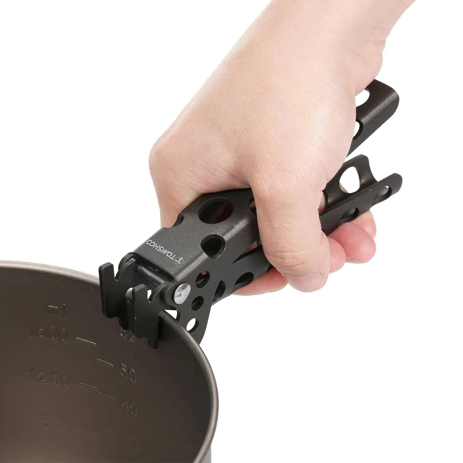 TOMSHOO Aluminum Pot Lifter Camping Pot Pan Grip Handle Outdoor Cooking Pot Holder Picnic Kitchen Tool Organizer