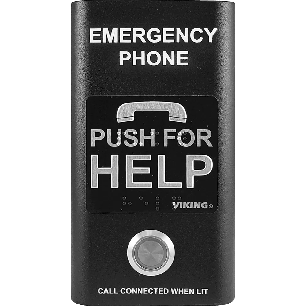 Viking E-1600-BK-IPEWP ADA Compliant Compact Black VoIP Emergency Phone with Built-In Dialer and Voice Announcer