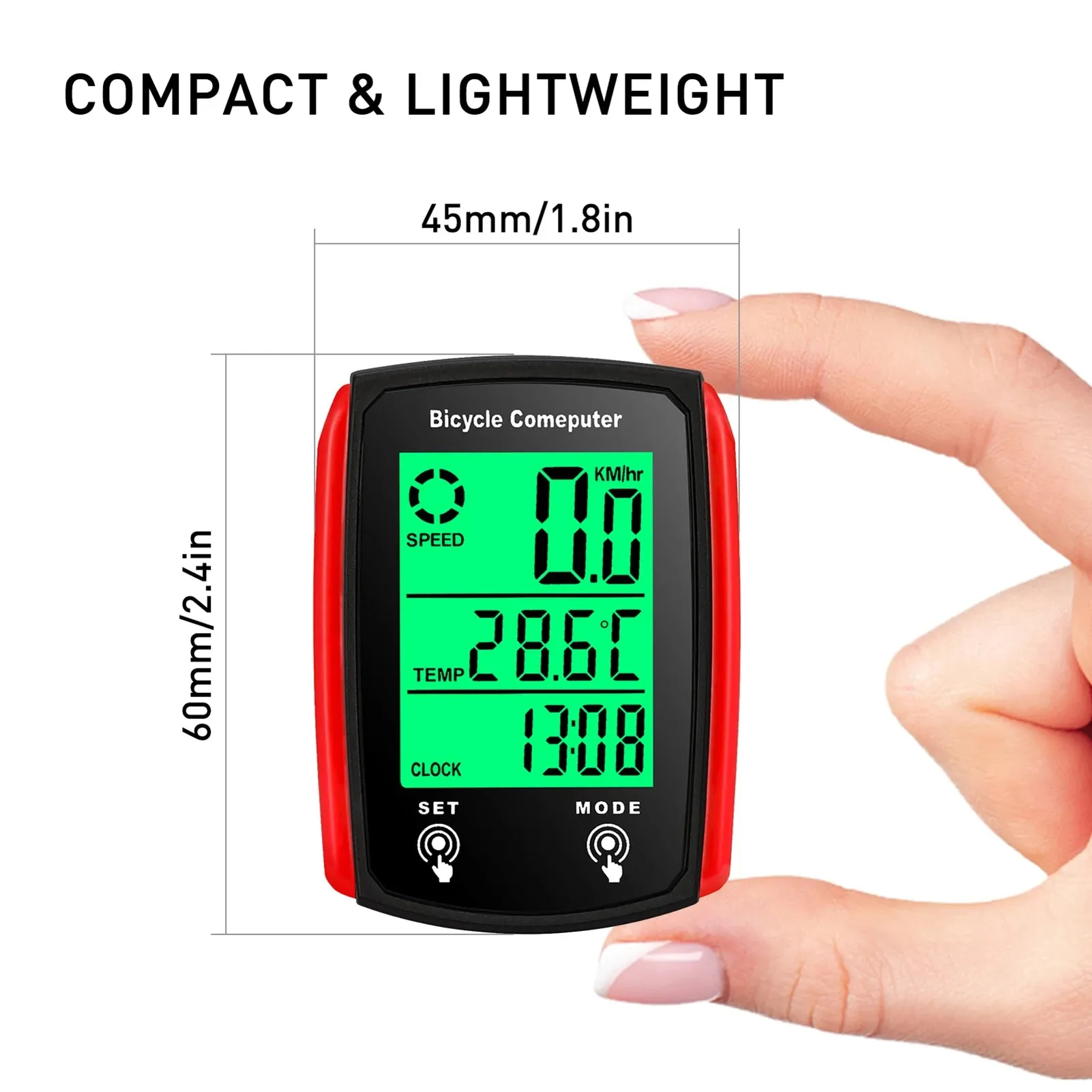 Wired Bike Computer 19 Functions Touch Bike Speedometer Odometer Waterproof Bicycle Computer with Backlight Cycling Accessory